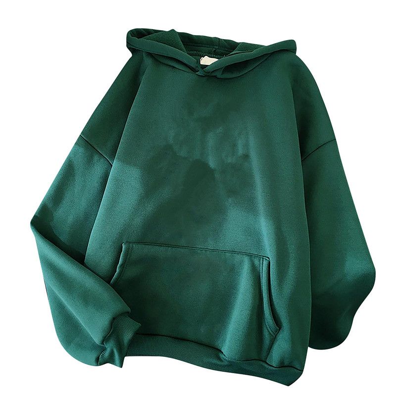 2024 autumn and winter new loose fit hooded solid color hoodie casual couple's shirt_voghion.com