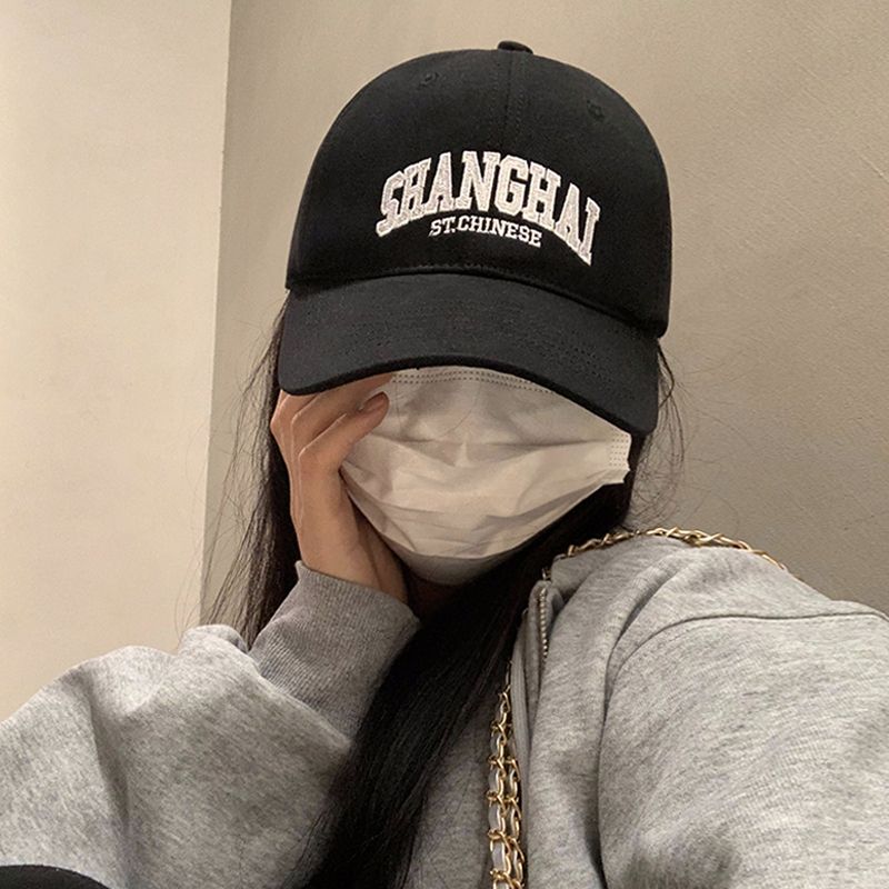 棒球帽子女寬檐軟頂刺繡字母顯臉小韓版大頭圍美式春秋款鴨舌帽男