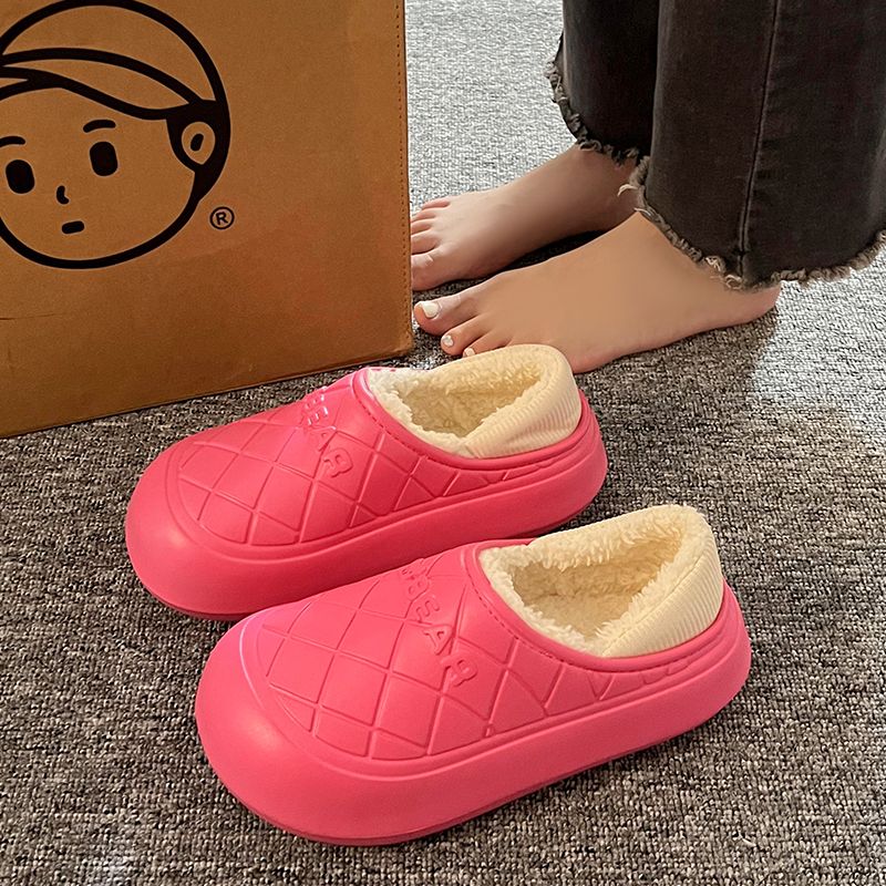 Waterproof cotton slippers for women 2023 new winter bag heel indoor home thick-soled warm anti-slip confinement cotton shoes for outer wear