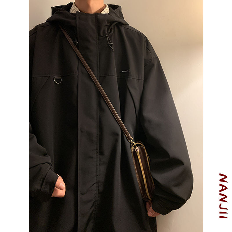 男士衝鋒衣外套男秋冬季黑武士潮ins百搭痞帥寬鬆春秋款男生衣服