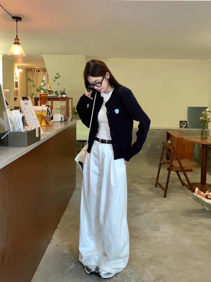 韓系穿搭愛心針織開衫女秋季小眾短款麻花毛衣外套上衣