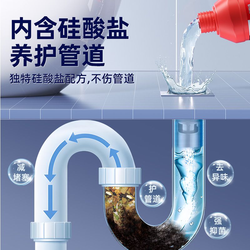 管道疏通剂强力溶解通下水道马桶厕所堵塞厨房油污液体万能神器液