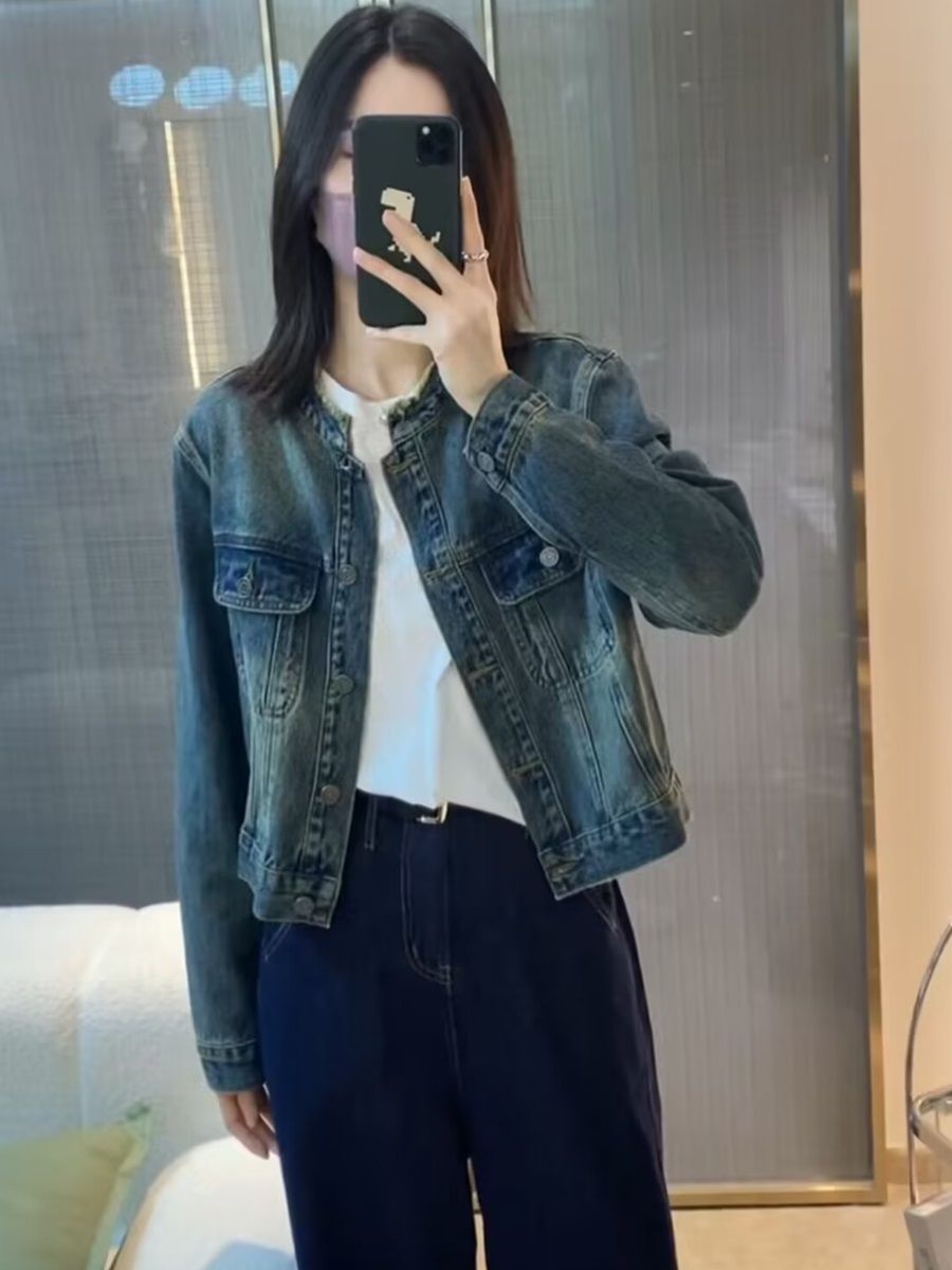 設計感小眾2023新款牛仔短外套女春秋港味復古時尚百搭夾克上衣潮