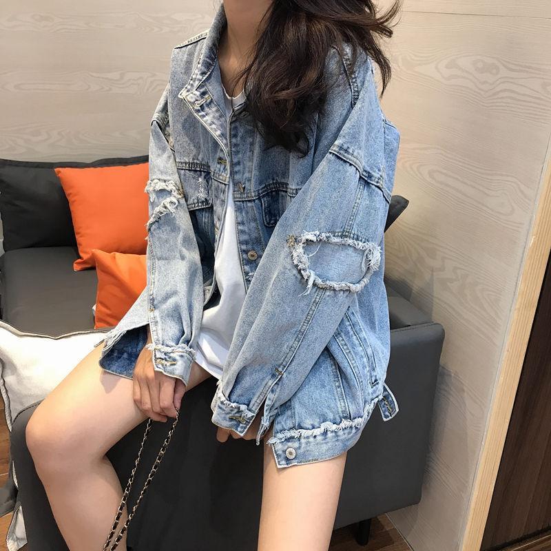 牛仔外套女2023春新款ins潮寬鬆韓版歐貨休閒短款百搭夾克上衣