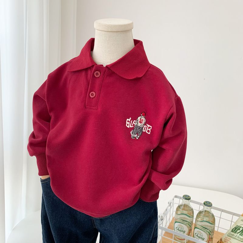 男童卫衣新款洋气中小童网红长袖春秋装儿童韩版休闲POLO衫