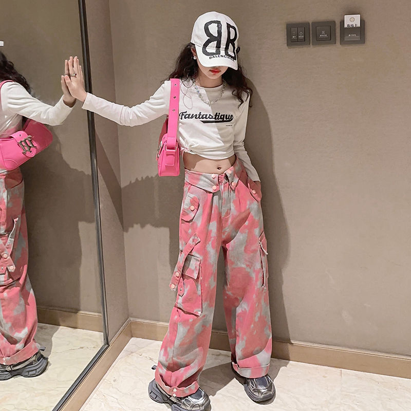 女童韩系秋季套装新款中大童美拉德百搭工装裤洋气爆款两件套