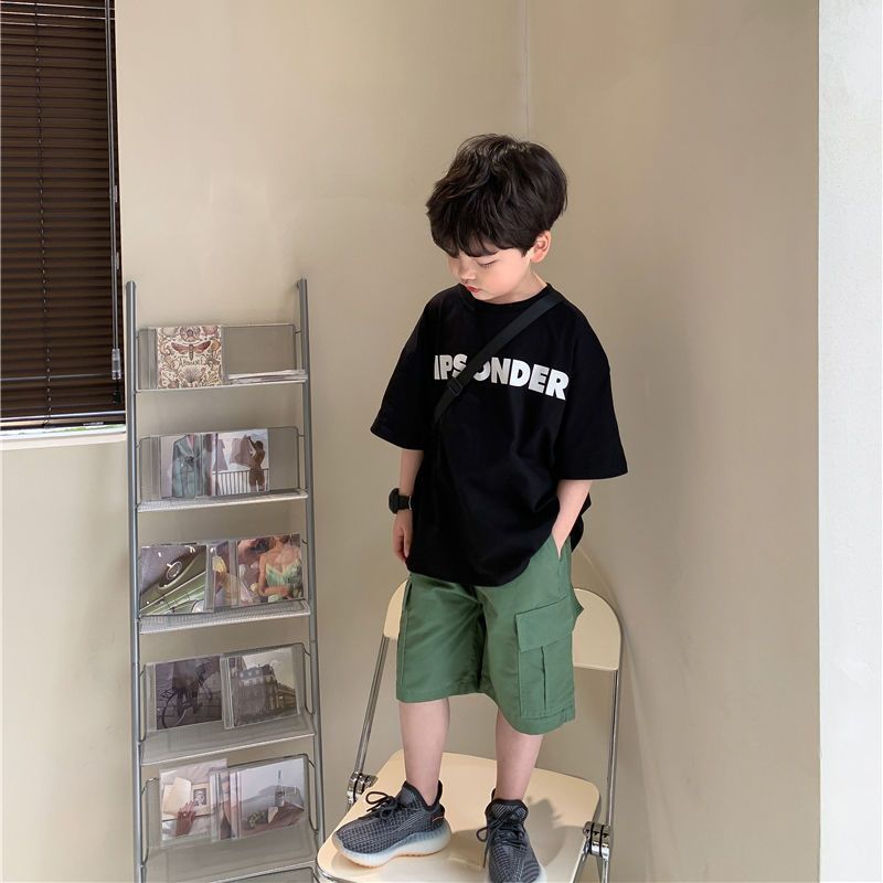 Pure cotton children's clothing boys' short-sleeved T-shirt  summer new fashion style Korean style loose and trendy half-sleeved top for middle-aged and older children