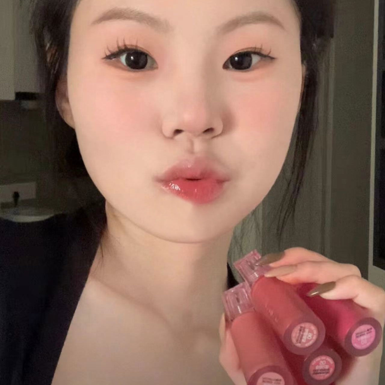 韓系夾心糖果汁唇釉保濕滋潤純欲水光成膜不掉色ins顯白黃皮口紅