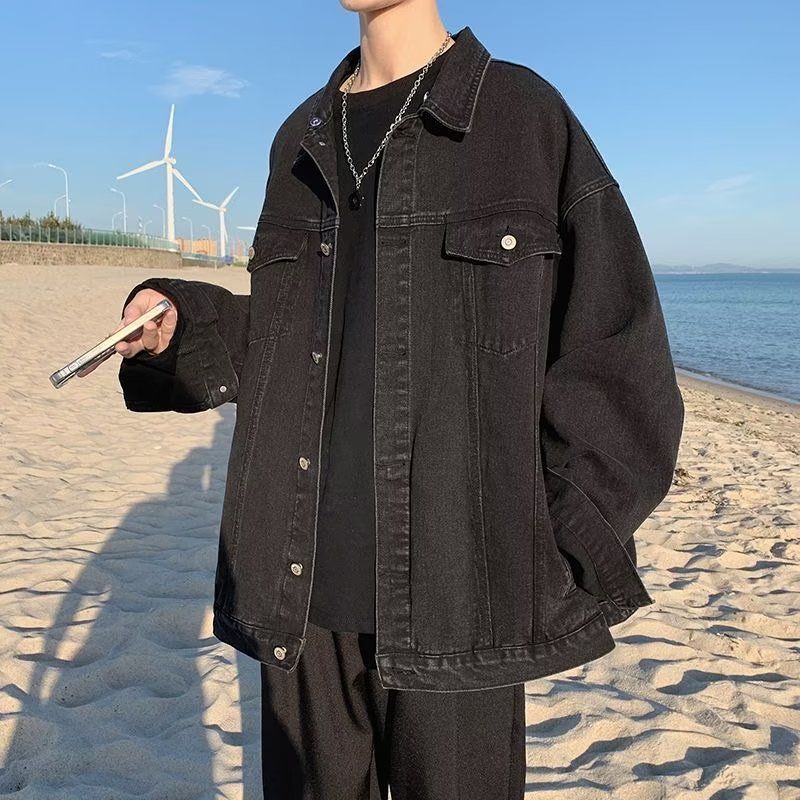牛仔外套男秋季復古痞帥工裝休閒夾克ins潮牌青少年百搭翻領上衣