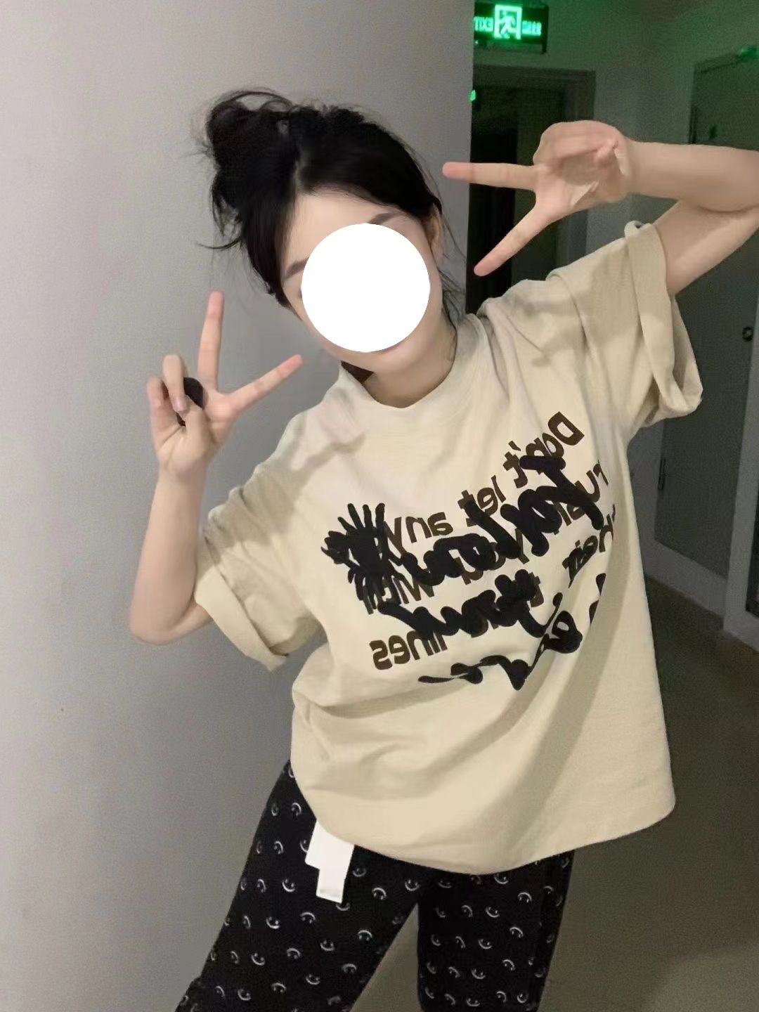 美式復古字母印花t恤女學生夏季時尚oversize寬鬆純棉短袖上衣服