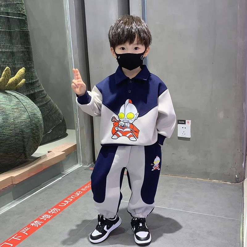 Ultraman Clothes Boys Autumn Suit 2023 New Children's Autumn Sweatshirt Fashionable Boy Casual Handsome Trend