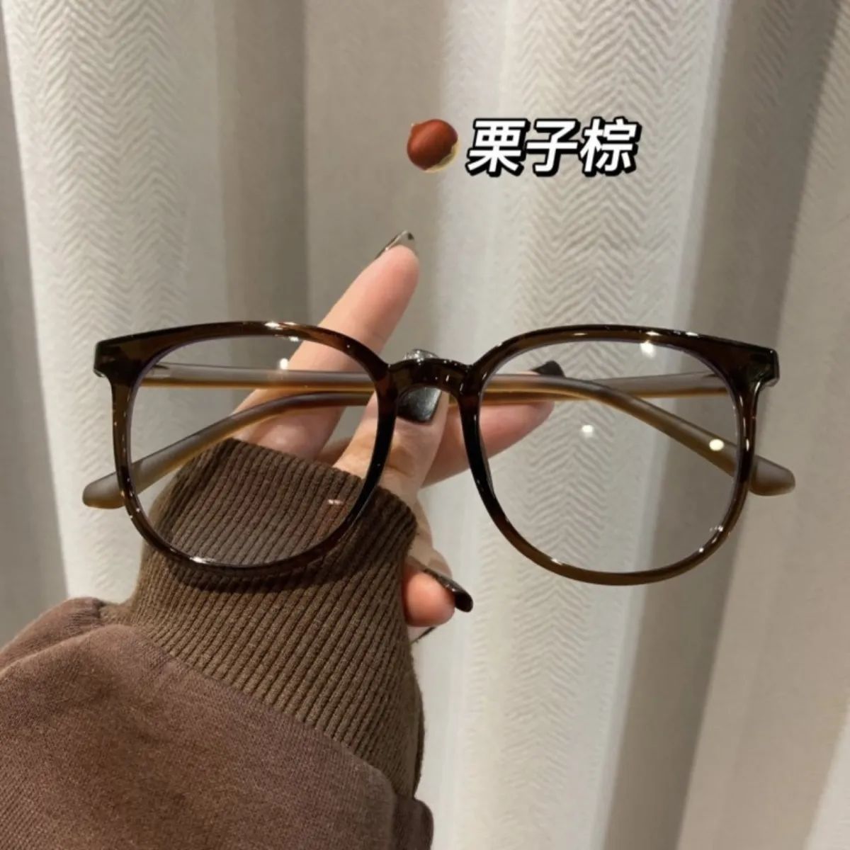 Korean style ins style ultra-light myopia glasses for women, anti-blue light eye protection flat glasses, large frame, slim men's plain glasses frame