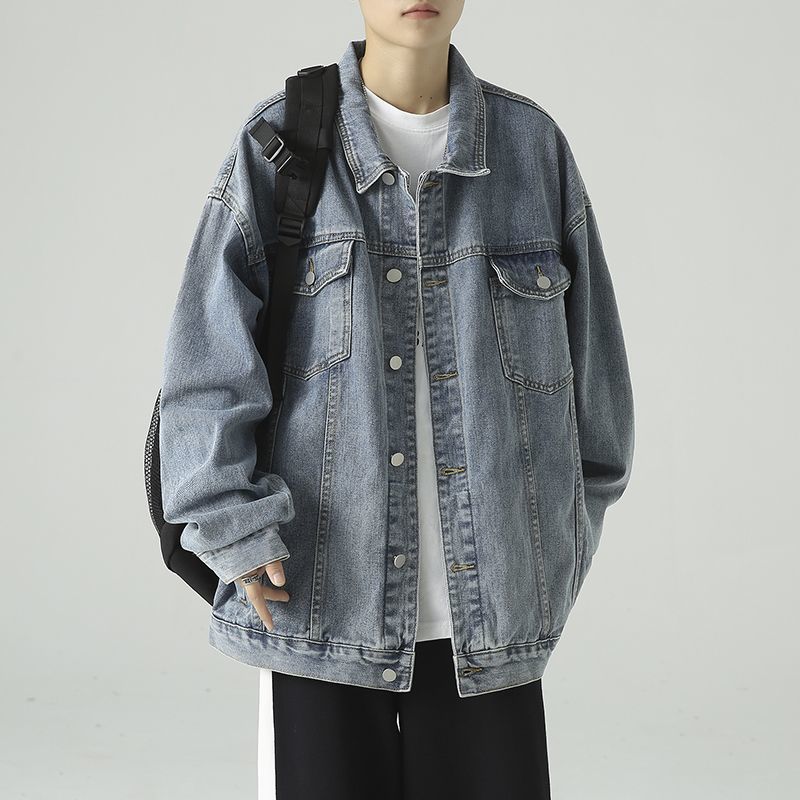 牛仔外套男秋季復古痞帥工裝休閒夾克ins潮牌青少年百搭翻領上衣