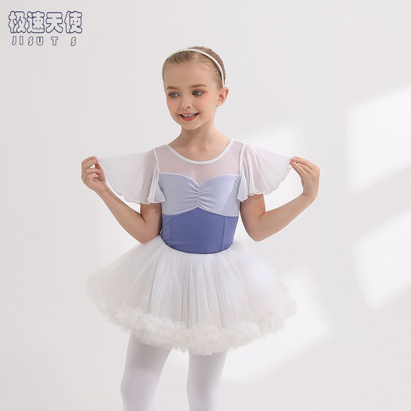 Children's dance clothing summer sleeveless lace new style girls' practice clothing toddler tutu skirt girl's dance practice clothing