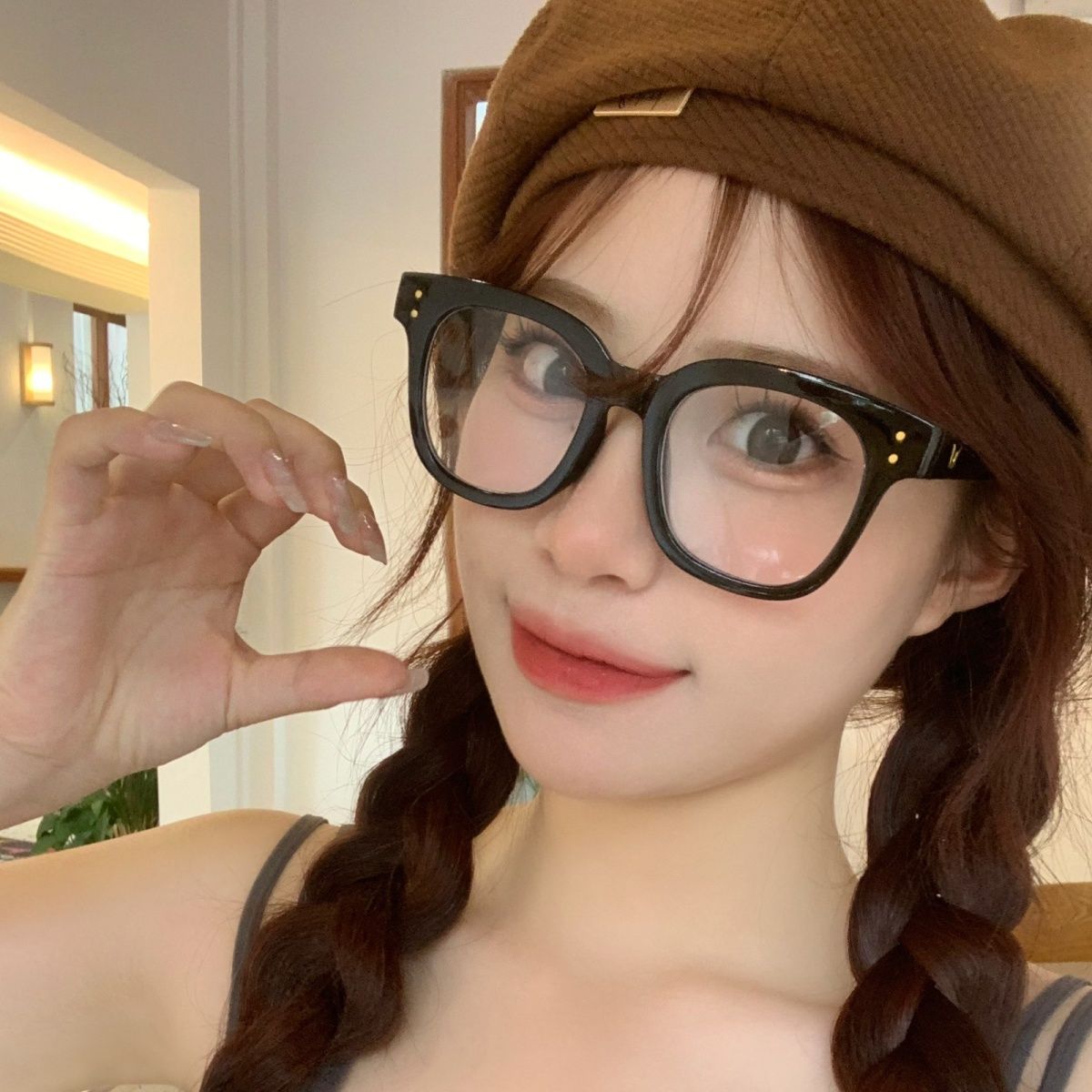 ins風韓版潮眼鏡黑框有度數素顏神器大臉顯瘦近視眼鏡框女網紅款