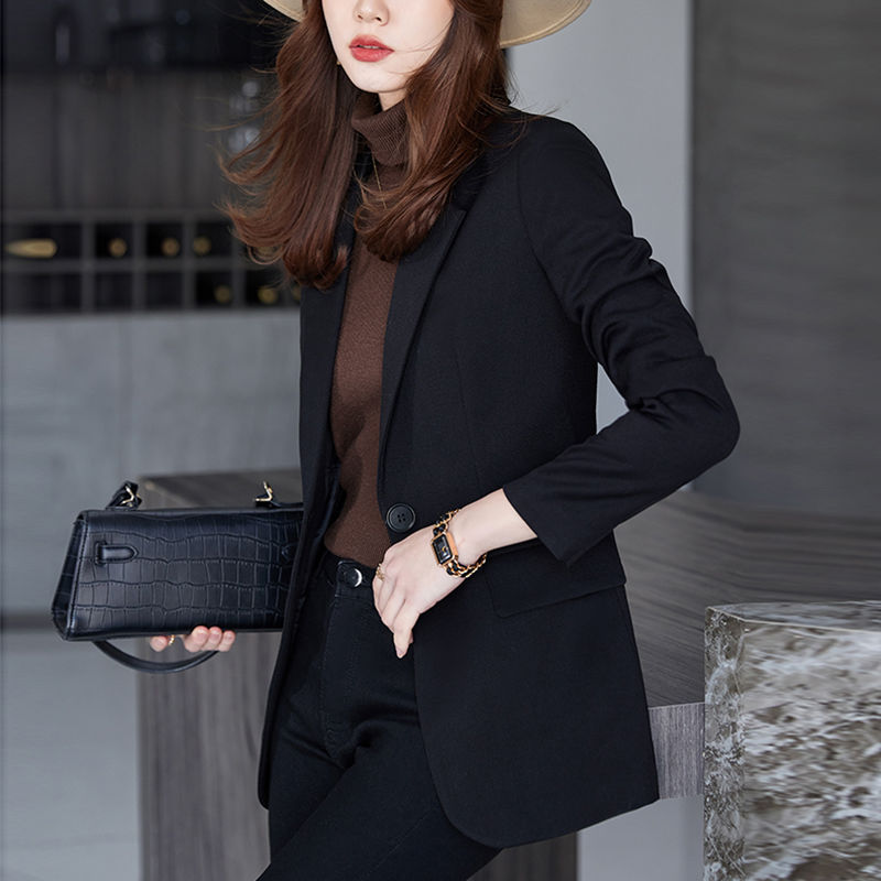 高級感西裝外套女小個子2023新款春秋季氣質修身收腰職業西服套裝