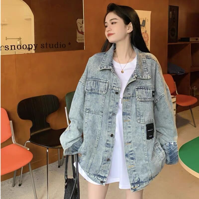 寬鬆復古做舊設計感牛仔外套女款秋季2023新款高級感超好看上衣潮