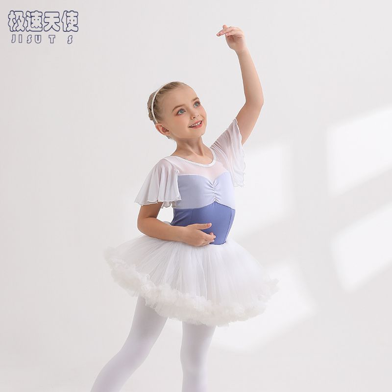 Children's dance clothing summer sleeveless lace new style girls' practice clothing toddler tutu skirt girl's dance practice clothing