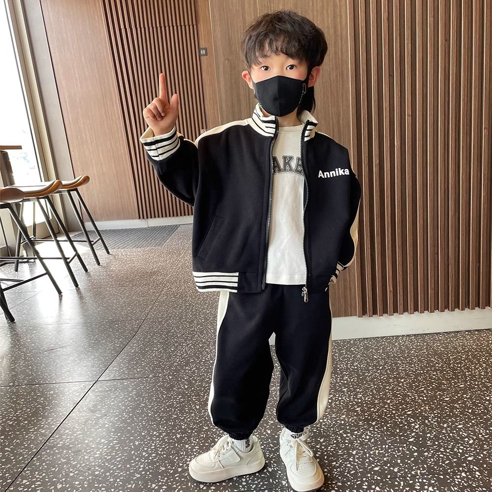 Boys Spring and Autumn Suit 2023 New Children's Autumn Clothing Sports Baby Internet Celebrity Street Cool Handsome Fashion Brand Clothes