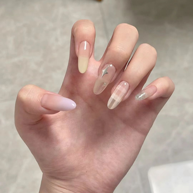 【Nail家】甜心辣妹系列冰透美甲香芋紫漸變果凍ins風手工穿戴甲