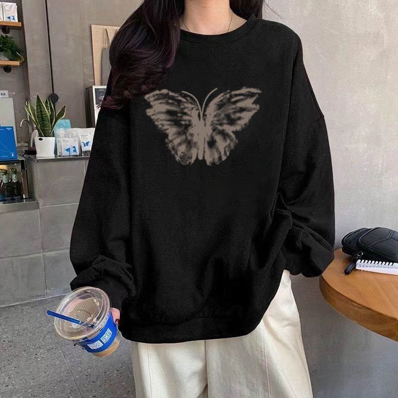 圓領衛衣女春季薄款國潮美式復古秋冬高街寬鬆oversize原宿風