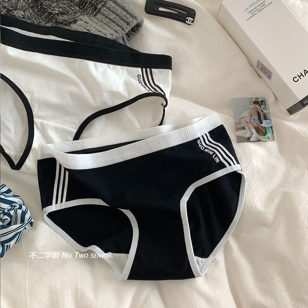 Simple underwear for girls, pure cotton, antibacterial, cotton, cute, sporty, personalized, student cotton ladies briefs