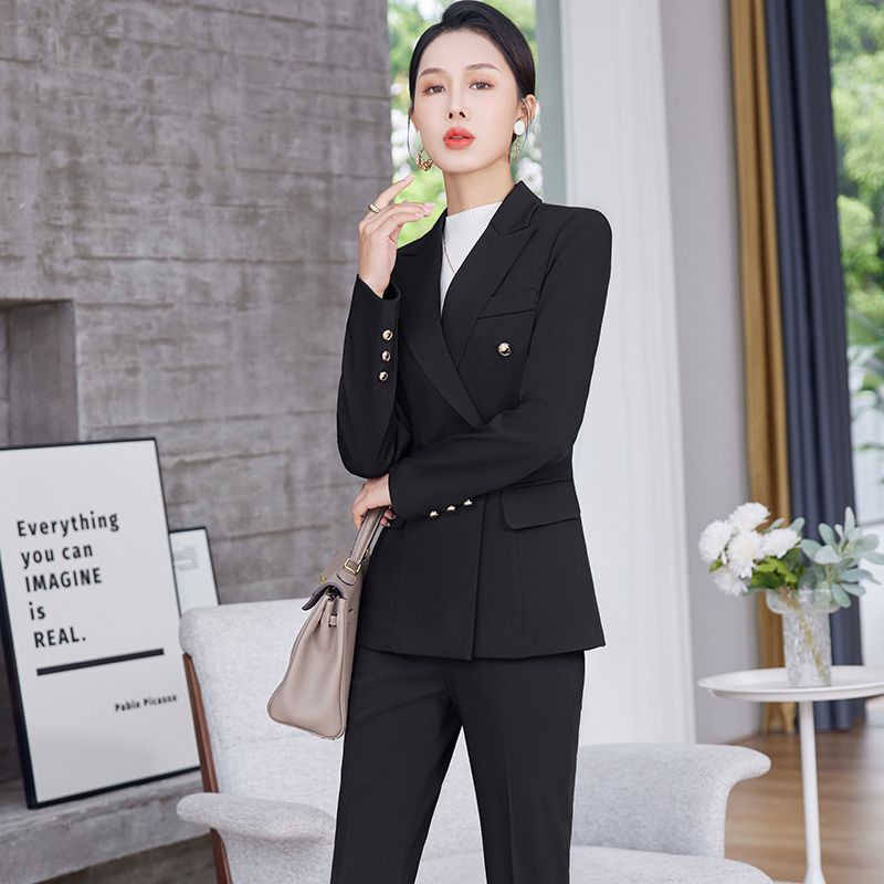 Red suit suit for women, autumn and winter professional wear, temperament goddess style, high-end interview formal wear, work and commuting work clothes