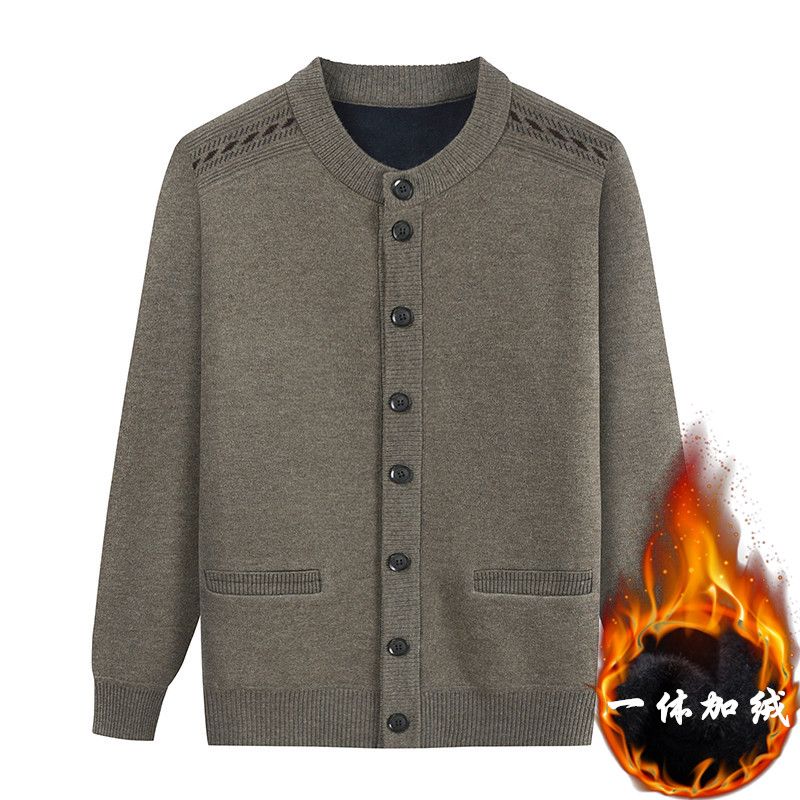 Dad's cardigan sweater men's long-sleeved sweater elderly men's clothing grandpa clothing loose men's and women's jackets spring autumn winter