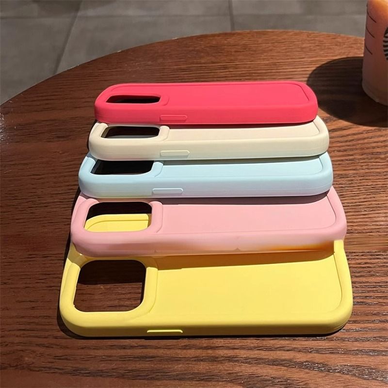 Ins Dopamine Solid Color 14 ProMax14 Phone Case iPhone 13 Matte 12 Silicone 11xr/x_voghion.com