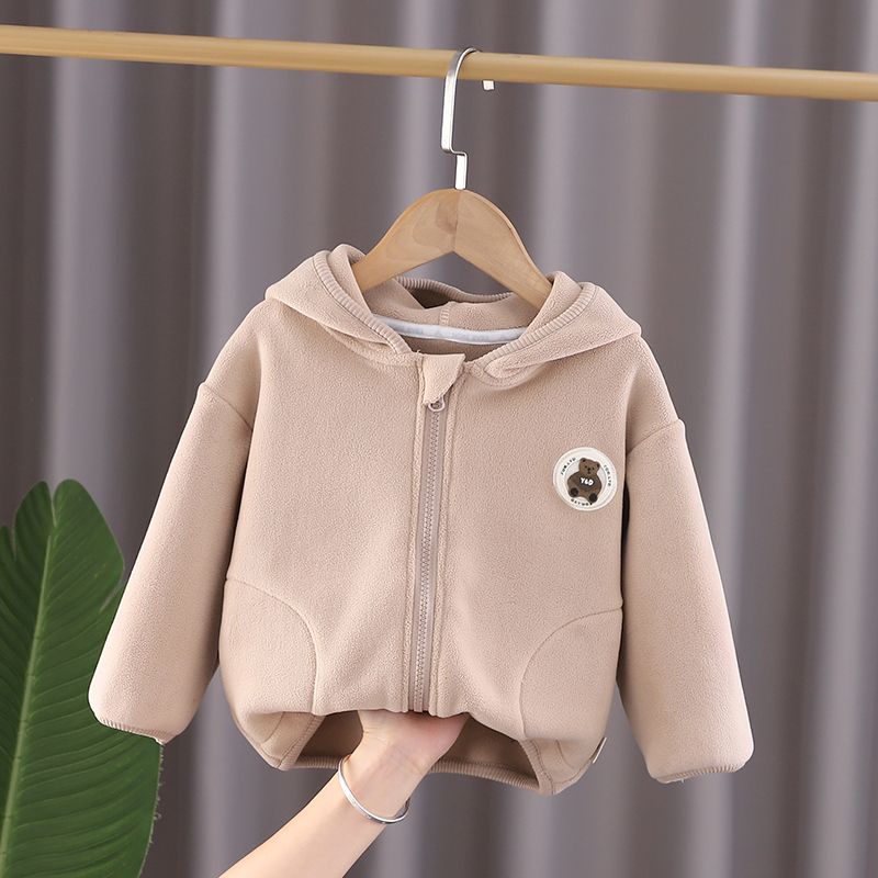 Baby Ollie velvet coat, autumn and winter boys' fashionable clothes, winter velvet tops for children and little girls, double-sided velvet trendy