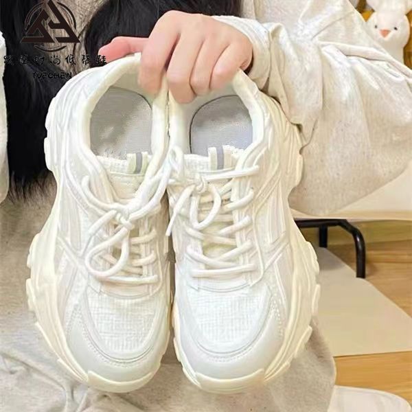 老爹鞋女ins潮百搭厚底小眾透氣2023春秋季新款運動休閒小白鞋女