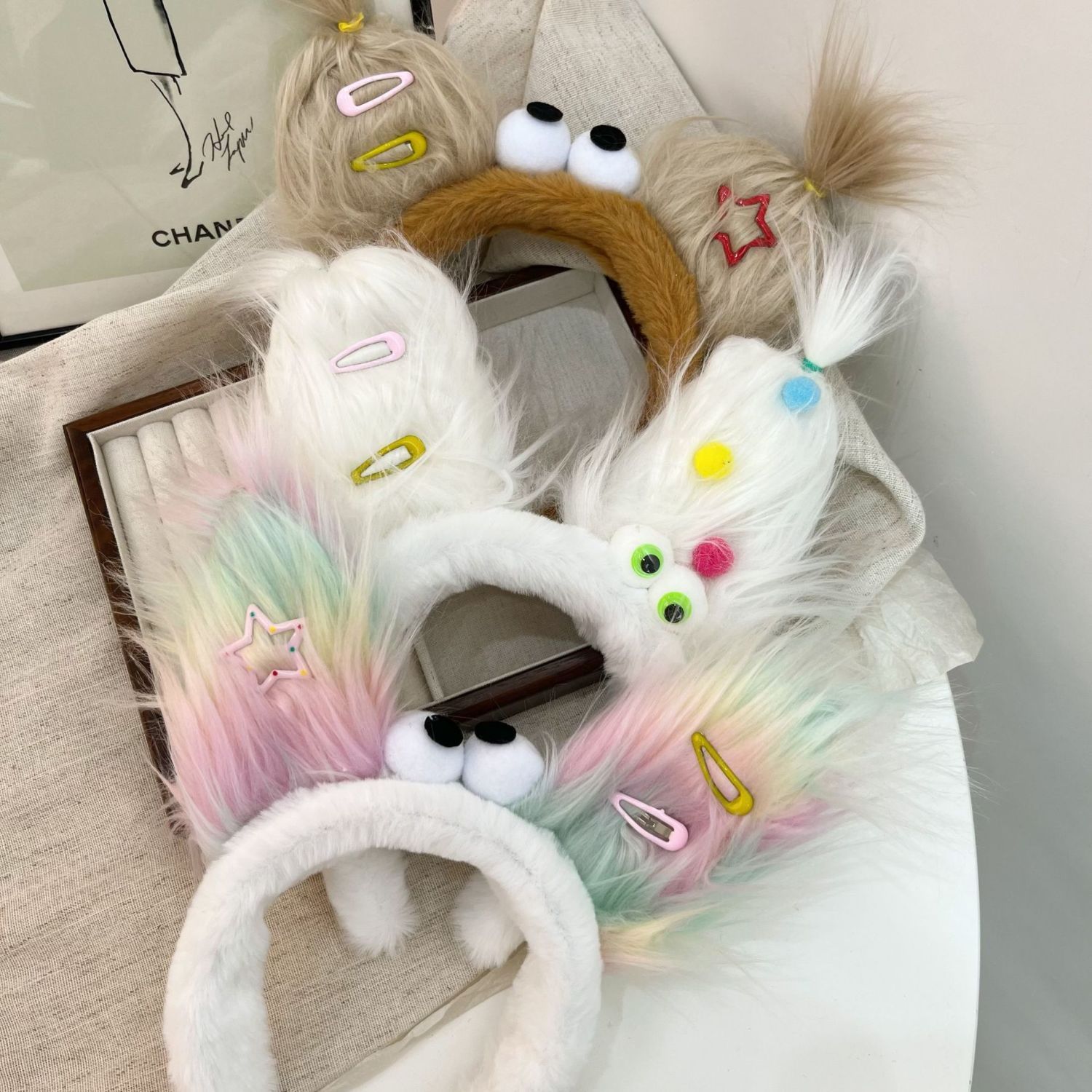搞怪三福丑娃娃發箍少女心怪誕耳朵頭箍毛絨秋冬髮飾
