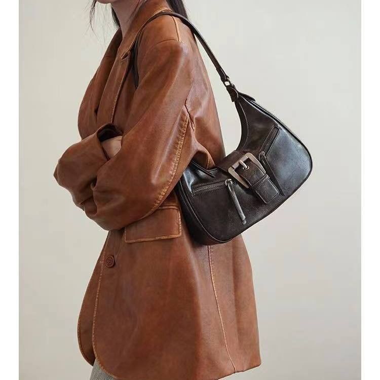 Niche original design 2024 new Maillard underarm bag women's shoulder crossbody crescent bag