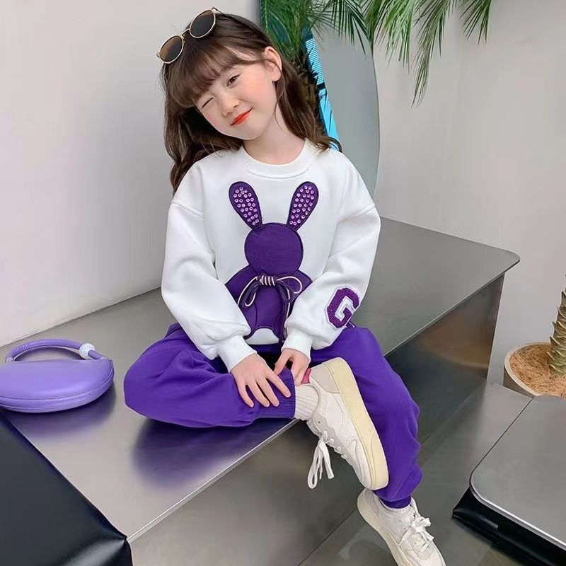 Girls Casual Suit Spring and Autumn 2023 New Children's Wear Western Style Autumn and Winter Wear Little Girl Internet Celebrity Sports Two-piece Set