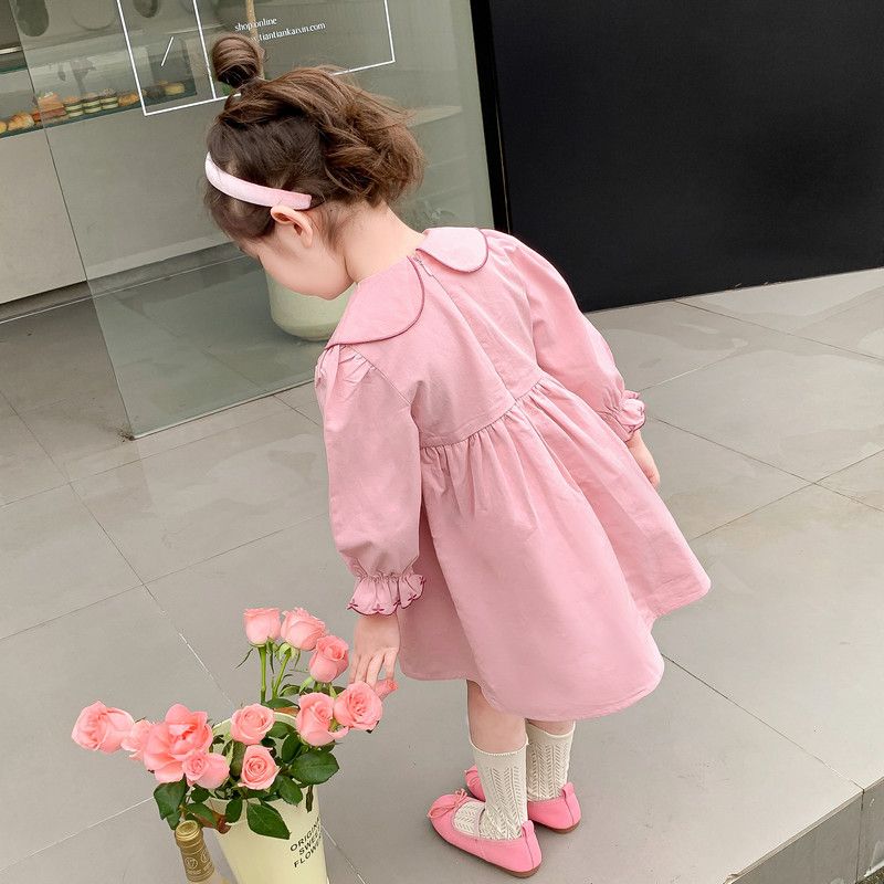 女童连衣裙套装春秋款2023新款儿童公主裙子女宝宝时髦洋气两件套