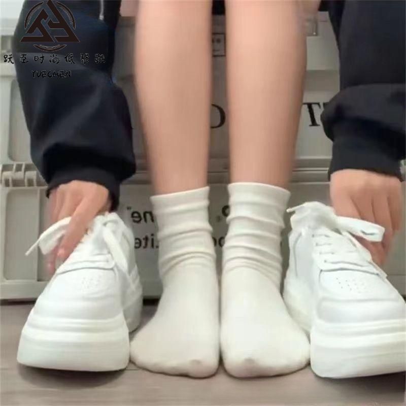 跃臣校园风鞋子厚底小白鞋女2023新款秋季增高鞋子女爆款百搭板鞋