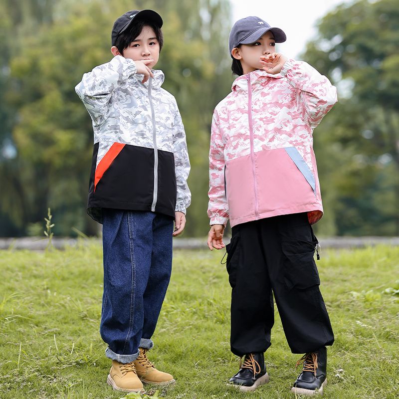 Children's Jacket Girls' Windproof Waterproof and Windproof  Autumn Outdoor Wear Three-in-One Detachable Boys' Jacket