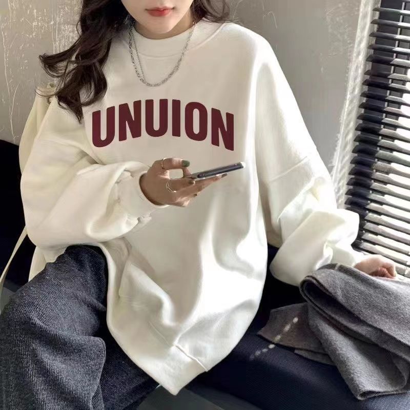 2023春秋薄款衛衣女oversize寬鬆學生美式上衣服秋冬季加絨厚外套