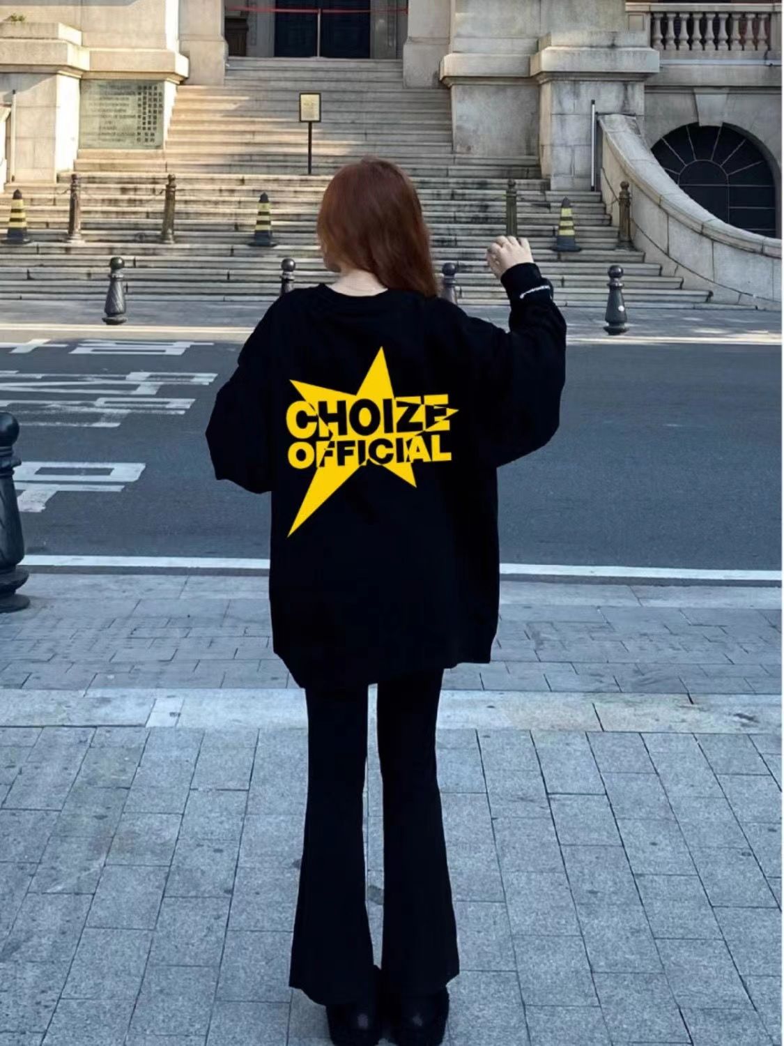 2023春秋冬季潮牌復古美式oversize薄衛衣女寬鬆學生加絨上衣外套