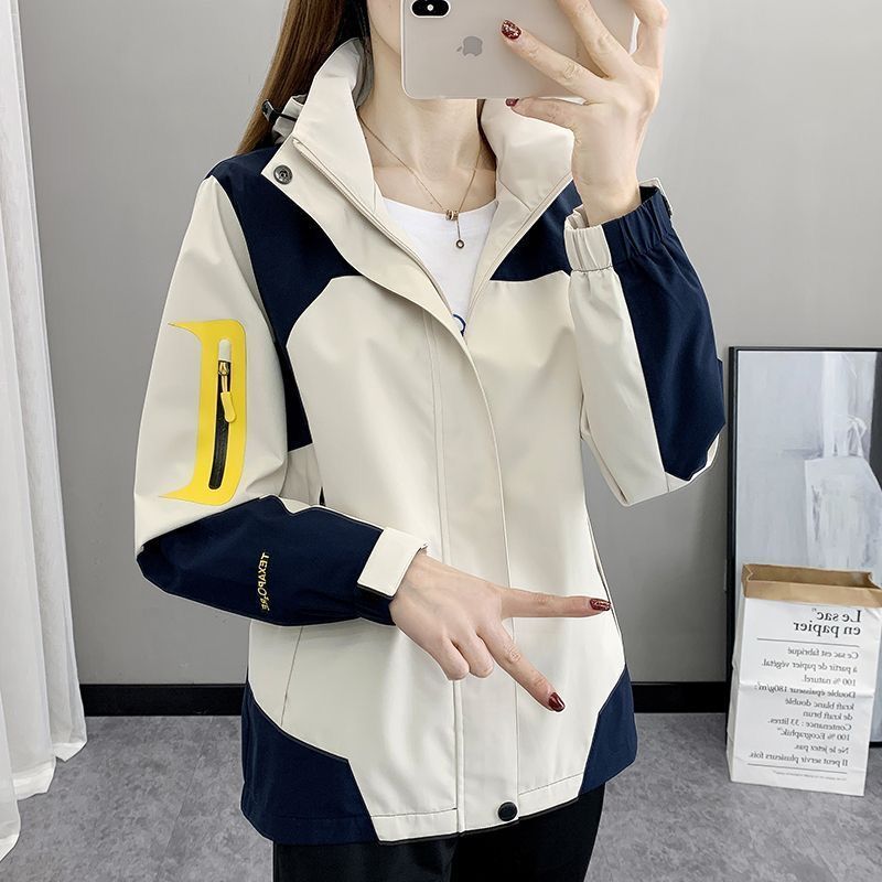 啄木鳥衝鋒衣女春季新款戶外防雨登山校服春秋外套女秋款外穿外套