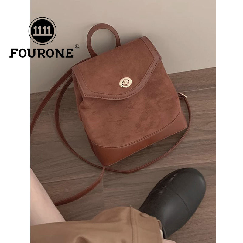 Retro frosted backpack women's bag 2023 new Korean portable bucket bag college style shoulder bag