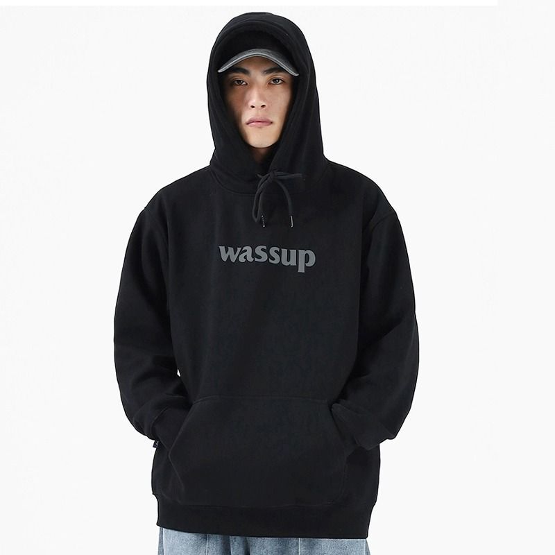 WASSUP HEODS national fashion brand navy blue sweatshirt boys heavy hoodie jacket casual couple spring and autumn