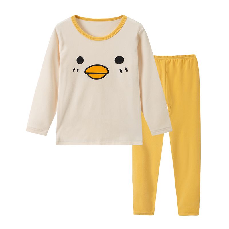 Children's thermal underwear set, brushed autumn clothes and autumn trousers, cartoon girls' pajamas, boys' home clothes, autumn and winter bottoming shirts