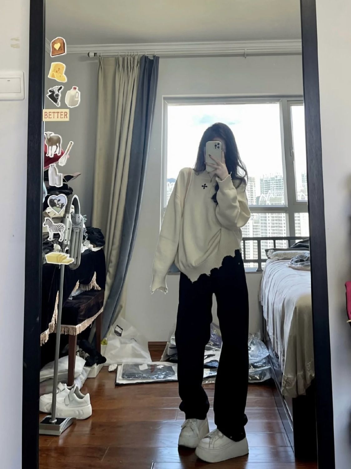 歐美高街黑色牛仔褲女2023秋季小眾潮牌休閒寬鬆基礎款復古直筒褲
