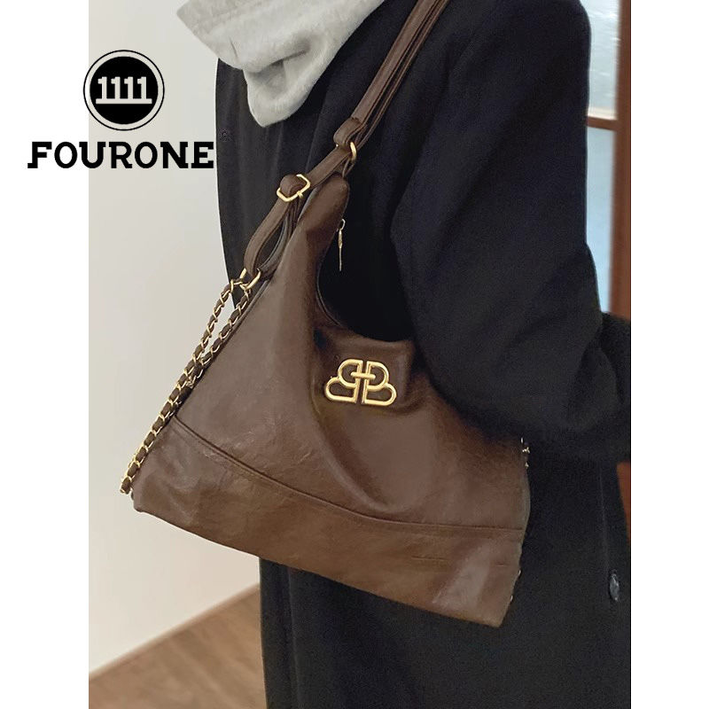 Maillard Mid-Autumn Style Tote Bag Women's Bag 2023 New Retro College Backpack Niche Chain