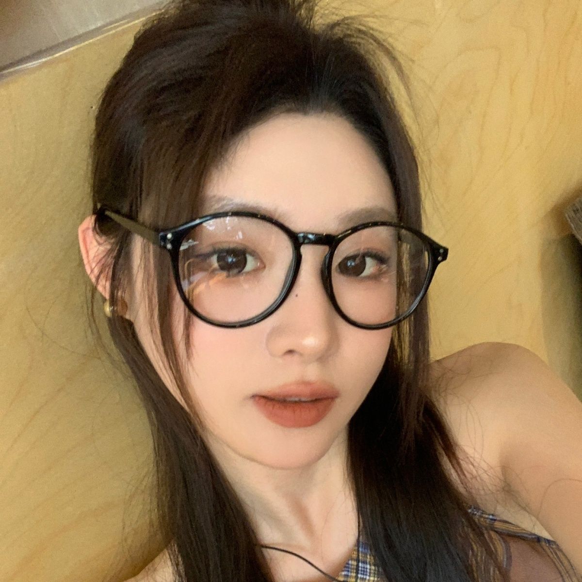 上學神器黑框眼鏡近視女可配度數防藍光素顏神器黑色大框顯臉小