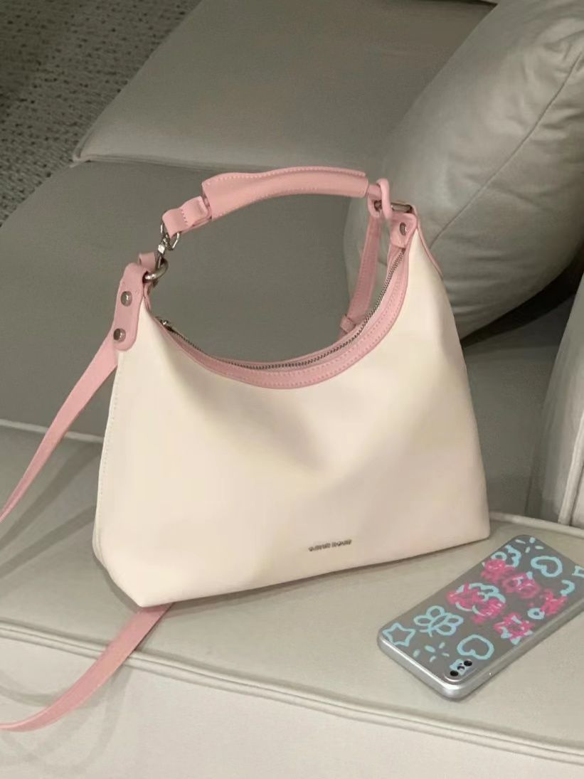 大容量托特包包2023新款高级感小众设计粉色通勤手提单肩斜挎包女