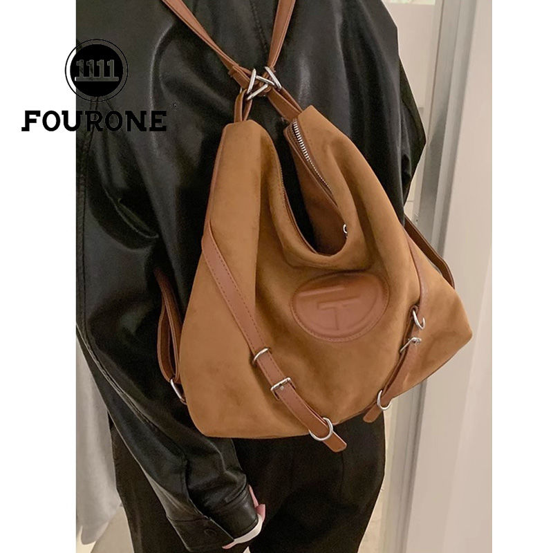 Nubuck leather backpack for women  new retro tote bag versatile large capacity shoulder bag backpack