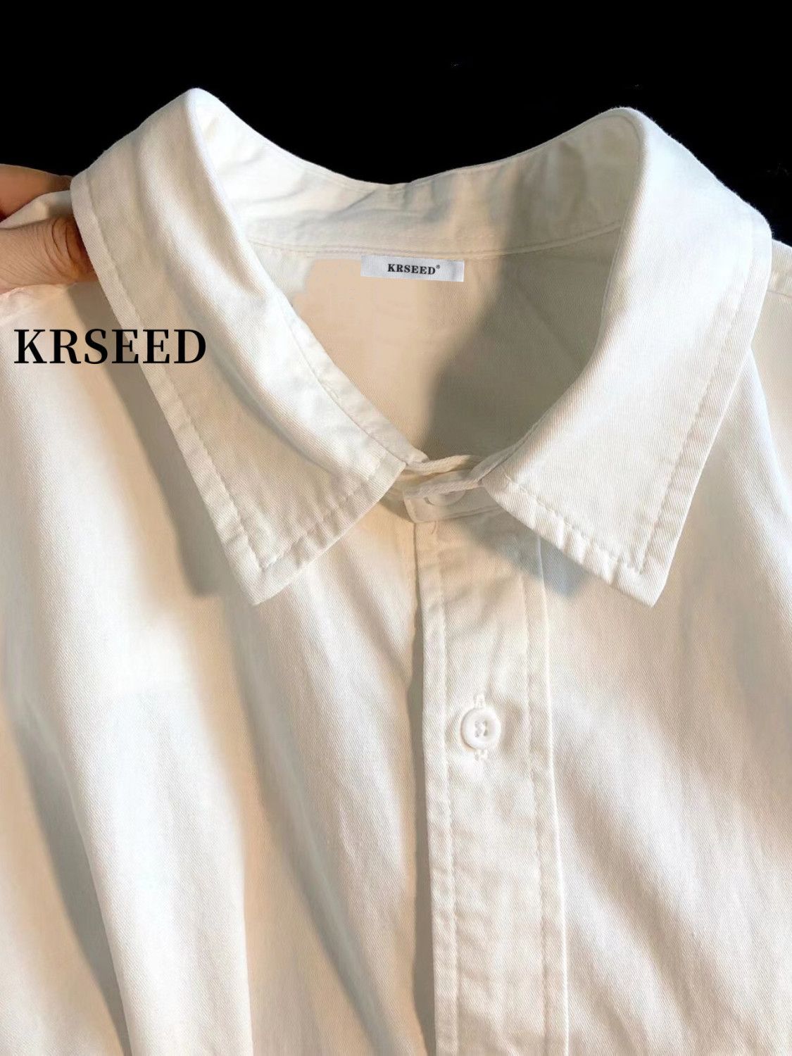 大碼胖mm白襯衫女韓版簡約新款秋季白色襯衣紐扣潮流外穿polo領潮