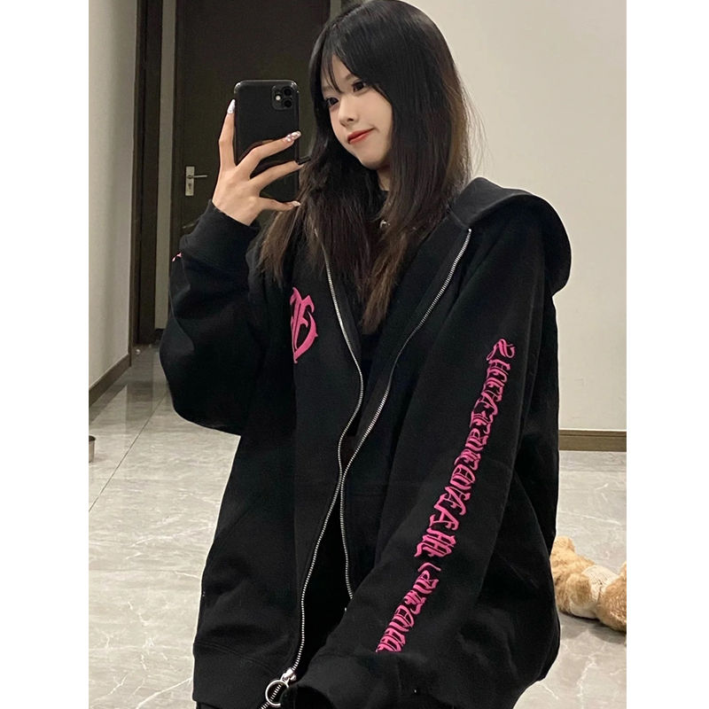衛衣女2023新款爆款加絨外套長袖2023新款外套韓系慵懶風厚秋冬